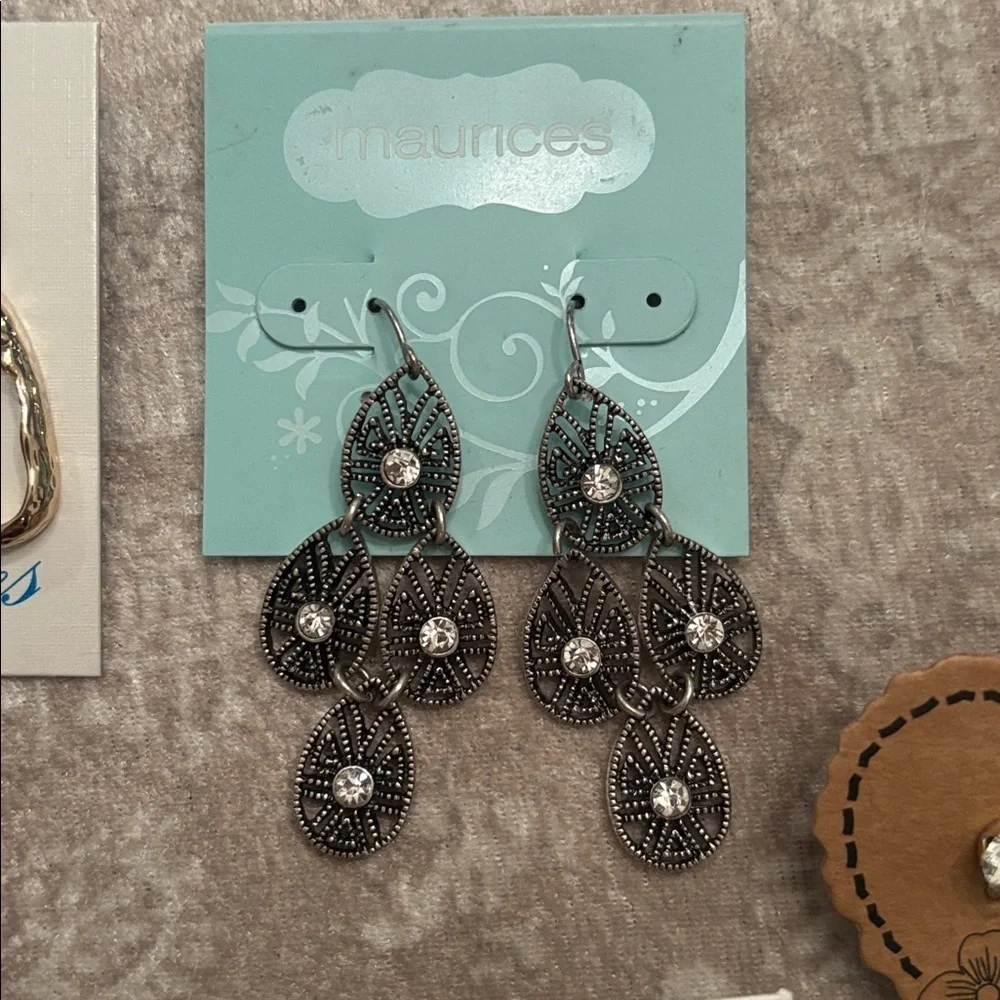 Brand New 12 Pairs of Earrings Drop Stud Tassel Beaded Shell Rhinestone Metal